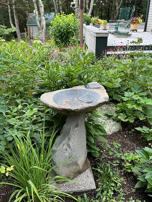 Stone bird bath