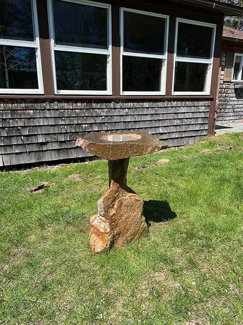 Stone bird bath